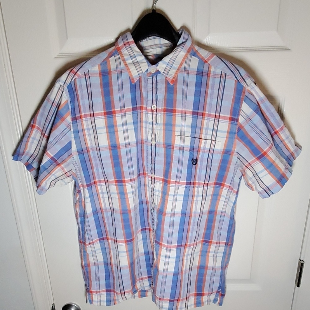 Chaps patterned short sleeve button down
